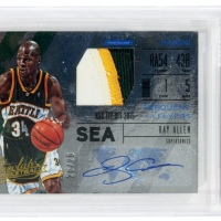  2015-16赛季 Panini ABS系列 雷阿伦签名Patch球星卡 限量25张 BGS评级9.5分/签字墨迹10分