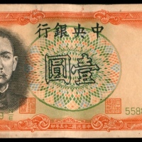  民国二十五年（1936年），中央银行壹圆