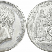  1821年英国乔治四世加冕银章。PCGS SP62