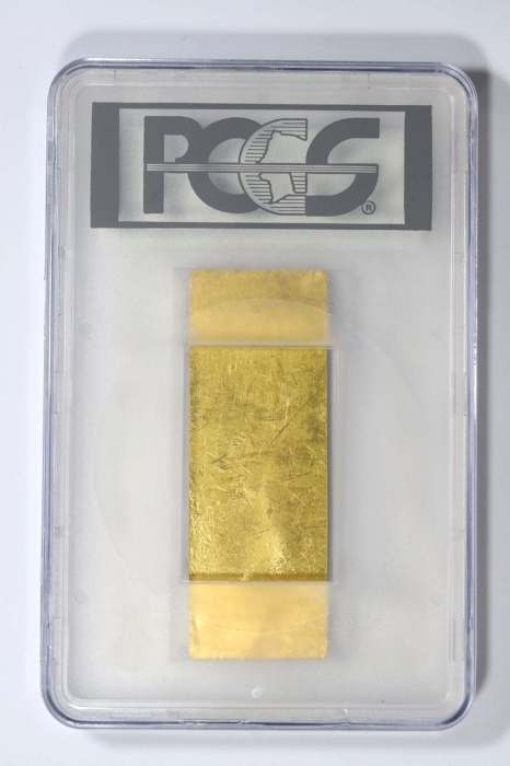  中央造币厂制布图饰金原料十两金条一枚 PCGS MS61 88130054 B22840成色996.2重312.7g 