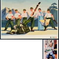  文5“奇袭白虎团”画稿一件