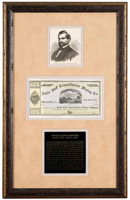  利兰·斯坦福 亲笔签名股票