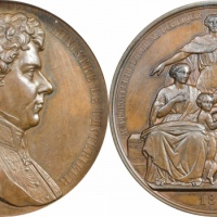  1852年比利时国王铜样章。PCGS SP62BN