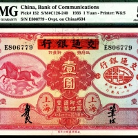 民国二十四年（1935年),中国实业银行改交通银行壹圆