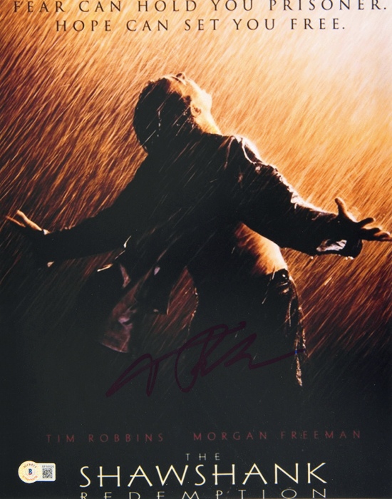  蒂姆·罗宾森亲笔签名《肖申克的救赎》经典剧照