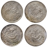  云南省造光绪老龙宣统一组2枚 PCGS XF Details