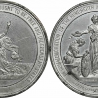 1876年美国成立一百周年纪念银章。PCGS MS62