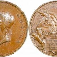  1885年维多利亚女王世博会精制铜章。PCGS MS65