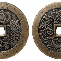  五毒图背花卉图花钱 GBCA 古-美品 85