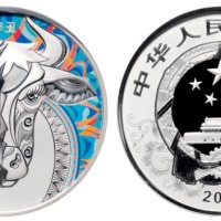  2021年辛丑(牛)年生肖纪念彩色银币150克 NGC PF 70