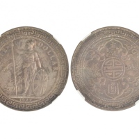  1899年大不列颠（英国）一圆银币，KM-T5，NGC MS62，H.F.Bowker 藏品