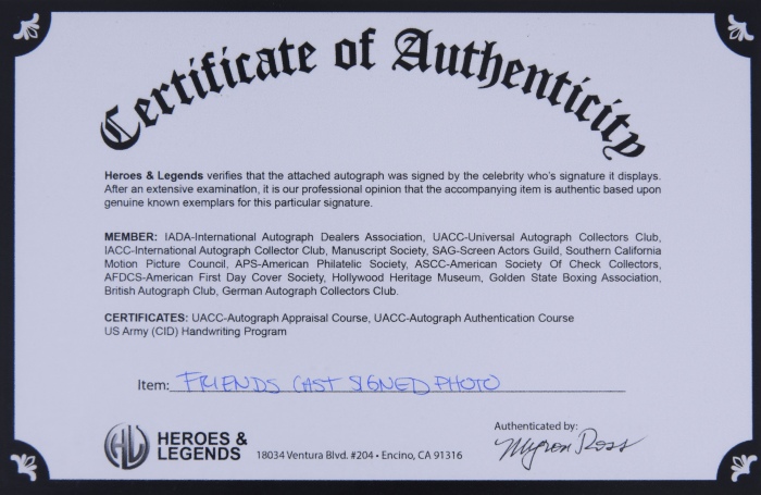  《老友记》主演大卫·修蒙、马特·勒布朗、丽莎·库卓 亲笔签名照片