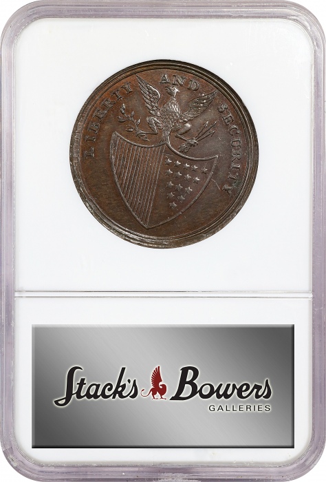  1795年华盛顿自由与安全奖章 NGC MS 63 Washington Liberty and Security Penny