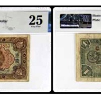  1933四川地方银行 壹圆一枚 号码1003853 PMG25分 2152763-044 书中原物 G58-2b-1 