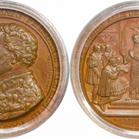  1839年德国纪念普鲁士改革三百周年铜样章。PCGS SP64