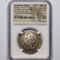  拜占庭帝国曼努埃尔一世金币一枚 NGC MS 6323251-114 重4.45g 