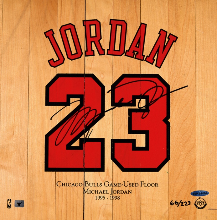  NBA球星乔丹 亲笔签名限量版公牛主场地板（66/223）