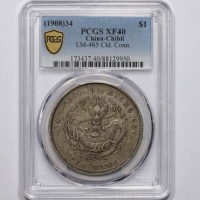  北洋造光绪34年七钱二分普通 PCGS XF 40