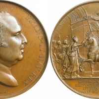  1823年法国路易十八王朝复辟铜样章。PCGS SP64
