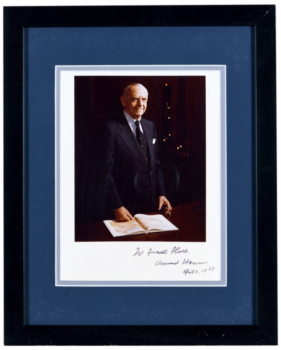  红色资本家哈默 亲笔签名照片