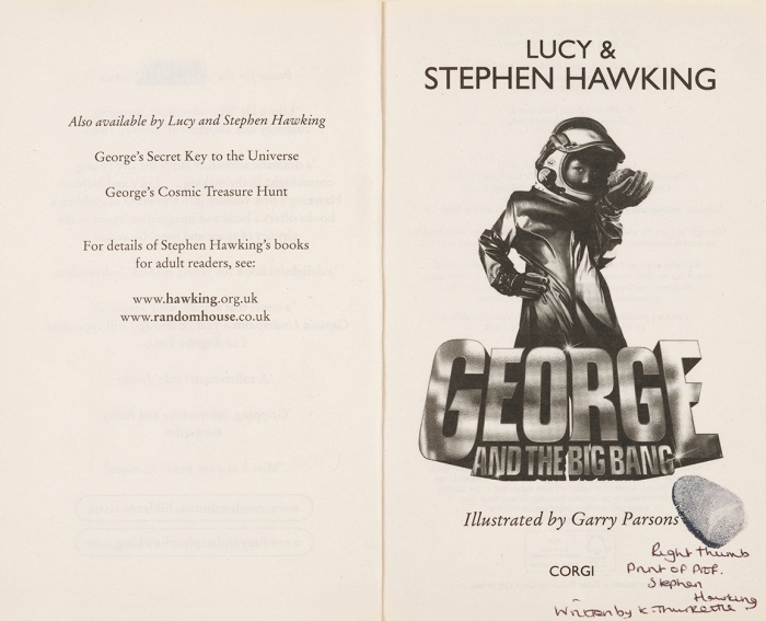  霍金 亲笔签名书