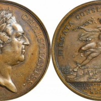  1752年路易十六铜章。PCGS AU55