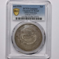  新疆省造饷银一两普通 PCGS VF Details