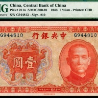  民国二十五年（1936年），中央银行壹圆