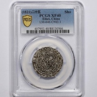 西藏嘉庆25年无币值 PCGS XF 40