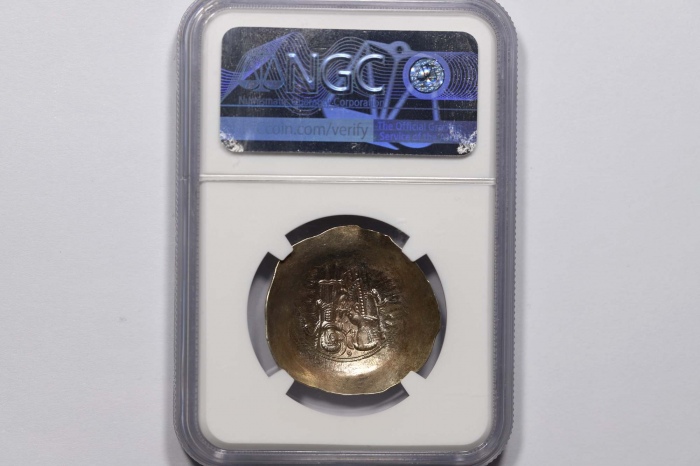  拜占庭帝国艾萨克二世金币一枚 NGC Ch MS 6323251-007 重3.5g