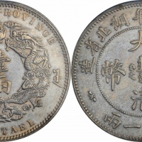  湖北省造双龙一两小字 PCGS AU Details