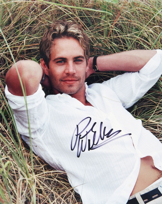  美国演员保罗·沃克 亲笔签名照片