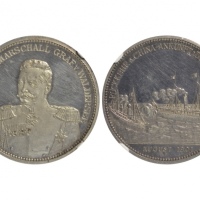  1901年德国纪念出兵银章，NGC UNC DETAILS，经清洗，华人家族藏品