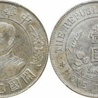  黎元洪像开国纪念壹圆无帽 PCGS XF Details