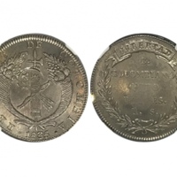  1834菲律宾8R银币，T-6, NGC AU DETAILS，RAY CZAHOR 藏品拍卖记录：2021年9月，PCGS VF Details，成交价1,560美元。