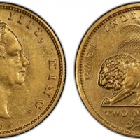  1830年英属印度威廉四世金币 PCGS  PCGS Proof 58 BRITISH INDIA: William IV, 1830-1837, AV 2