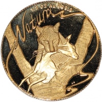  1998年南非1/2安士 24k 金章, "大自然"，UNC