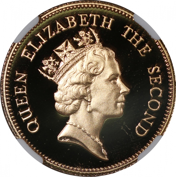  1986年英女皇访港$1000纪念精铸金币，NGC PF69 Ultra Cameo，#6377540-004，连盒及小册子，限量发行12,000枚