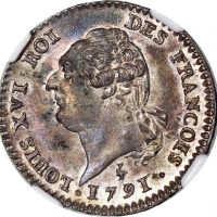  1791A年法国15索尔, NGC MS63