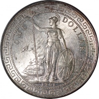  1901-B英国贸易银元，PCGS MS63，#19514113