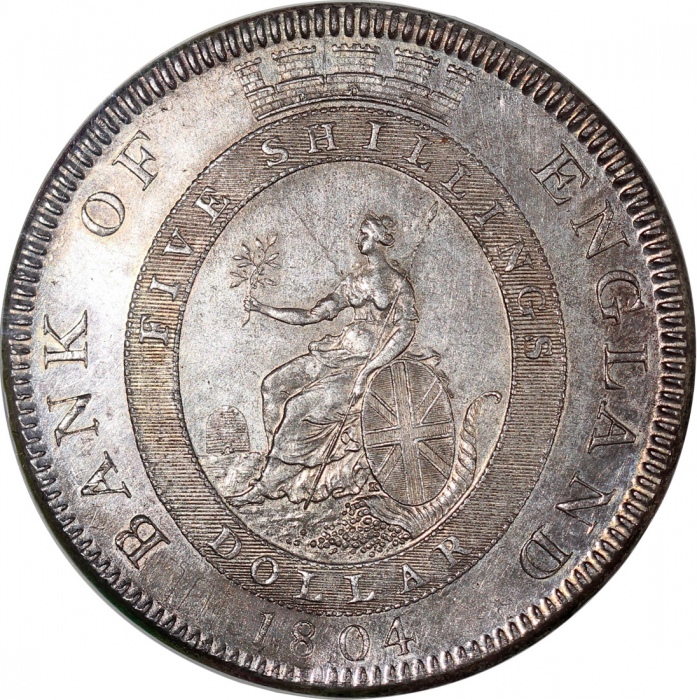  1804年英伦银行1元，PCGS AU58