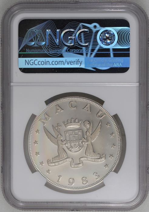  1983年澳门十二生肖猪年$100纪念精铸银币，NGC PF68 Ultra Cameo，#2874501-008