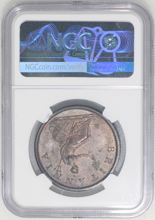  1806年英国1便士铜币，NGC MS62BN