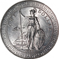  1930-B英国贸易银元，NGC MS64，#117715-002