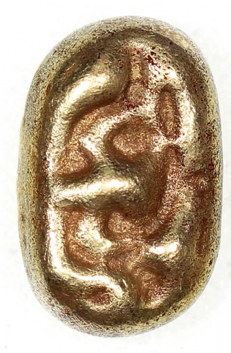  印尼夏连特拉王国4Massa金币 "SHIVA", ca.800-950, 9.53，EF-AU，十分罕见