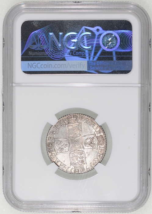  1711年英国1先令银币，NGC MS62