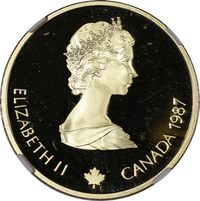  1987年加拿大冬季奥运会100加元精铸样金币2枚，NGC PF68/69 Ultra Cameo