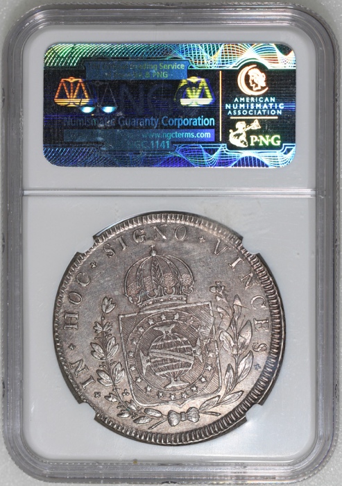  1823R巴西佩德罗一世960雷尔，NGC AU58