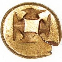  印尼三佛齐王国1Massa金币, "Ma", ca.680-1250, 2.44g，AU，十分罕见