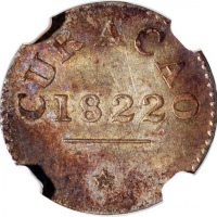  1822年古拉索岛1Stuiver，MS62